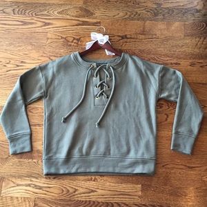 Harlowe & Graham Tie Front Sweatshirt